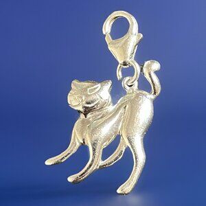 925 Silver Cat Charm Pendant QG Thailand